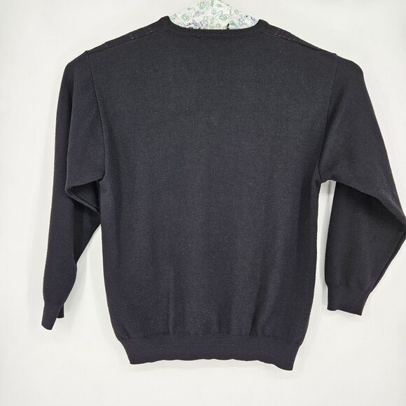 Vintage Marcello Sweater Mens Extra Large Black 90s Merino Wool Blend Italy XL - Picture 4 of 10